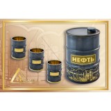 Бочка "Нефть" в черненом серебре с золотом 